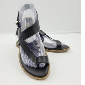 Franco Sarto Sandal, Black Leather 6.5 EUC